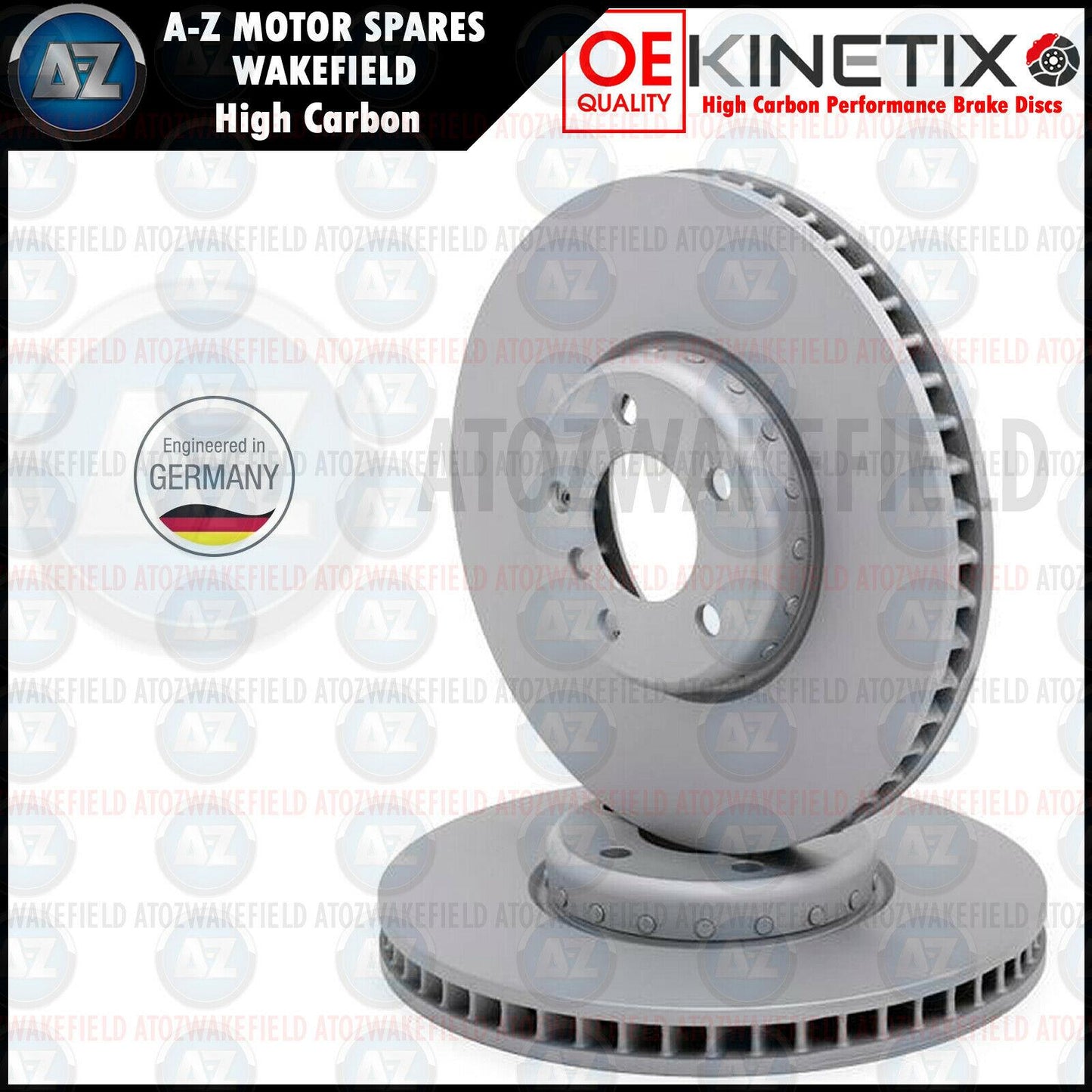 FOR BMW 5 6 7 SERIES M SPORT HIGH CARBON COATED FRONT BRAKE DISCS PAIR 348mm