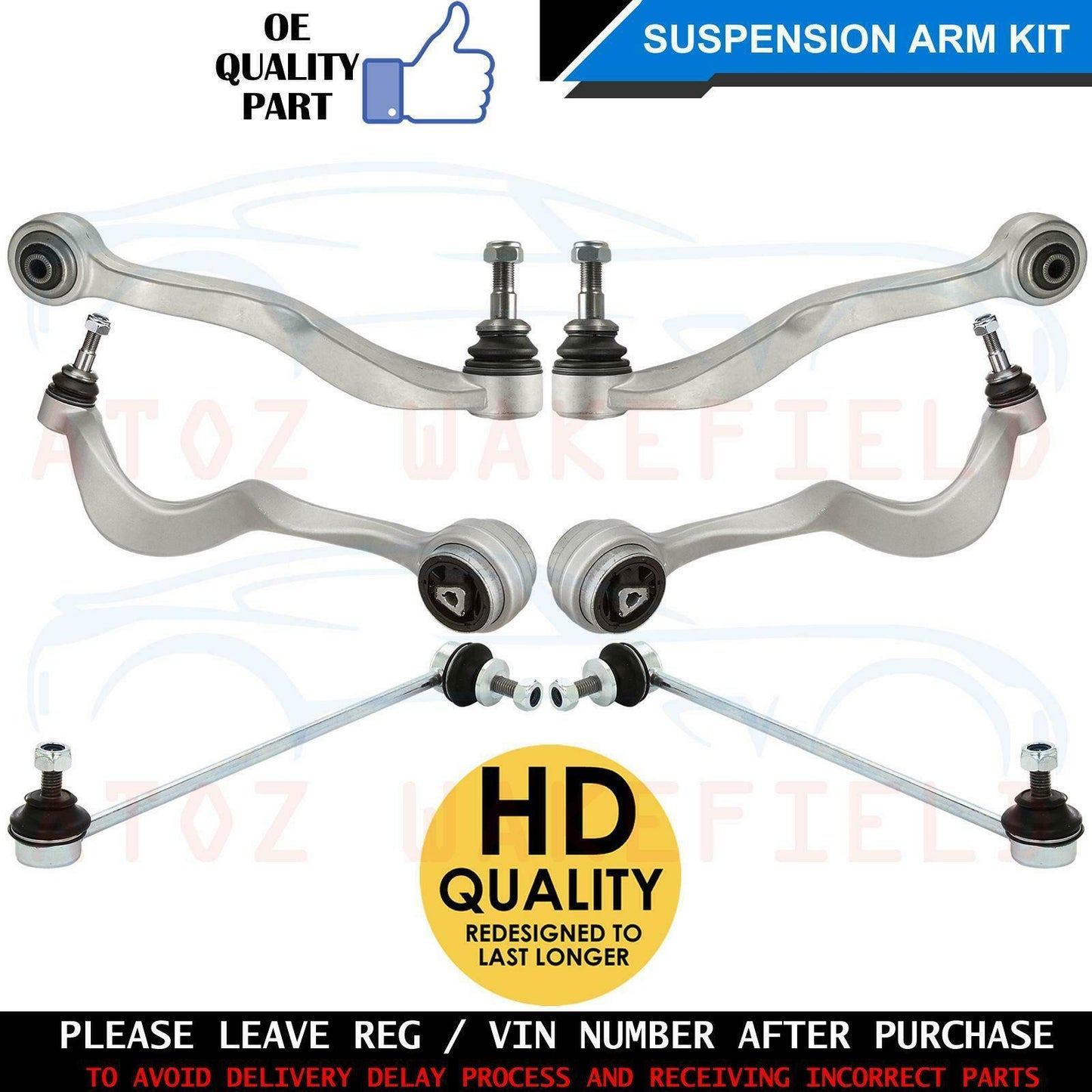 FOR BMW 5 E60 E61 FRONT REAR SUSPENSION WISHBONES TRACK CONTROL ARMS LINKS KIT