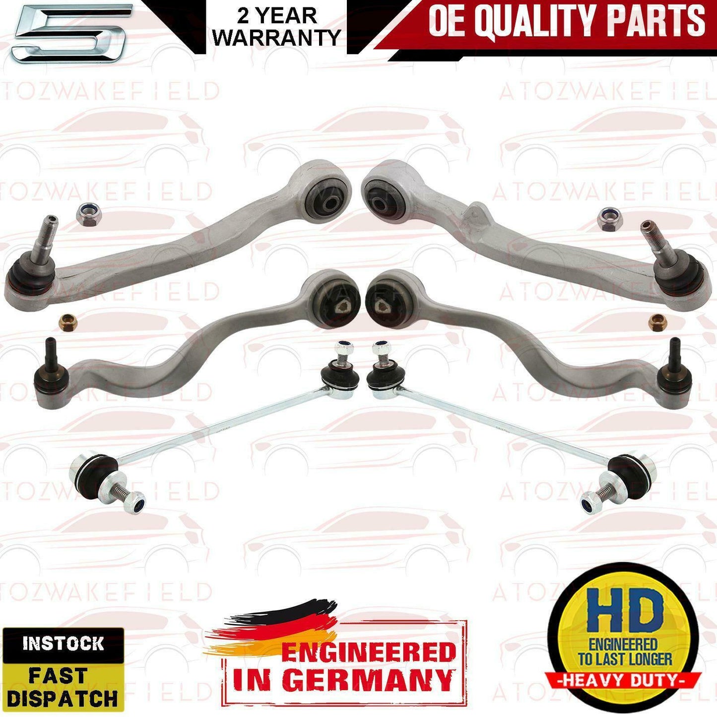 FOR BMW 5 E60 E61 FRONT SUSPENSION WISHBONE CONTROL ARMS DROP LINKS TIE ROD ENDS