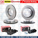 FOR BMW 5 SERIES 520d F10 F11 FRONT REAR TEXTAR BRAKE DISCS BREMBO PADS 330mm