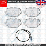 FOR BMW 5 SERIES 520d 520i G30 G31 FRONT PREMIUM APEC BRAKE PADS WIRE SENSOR