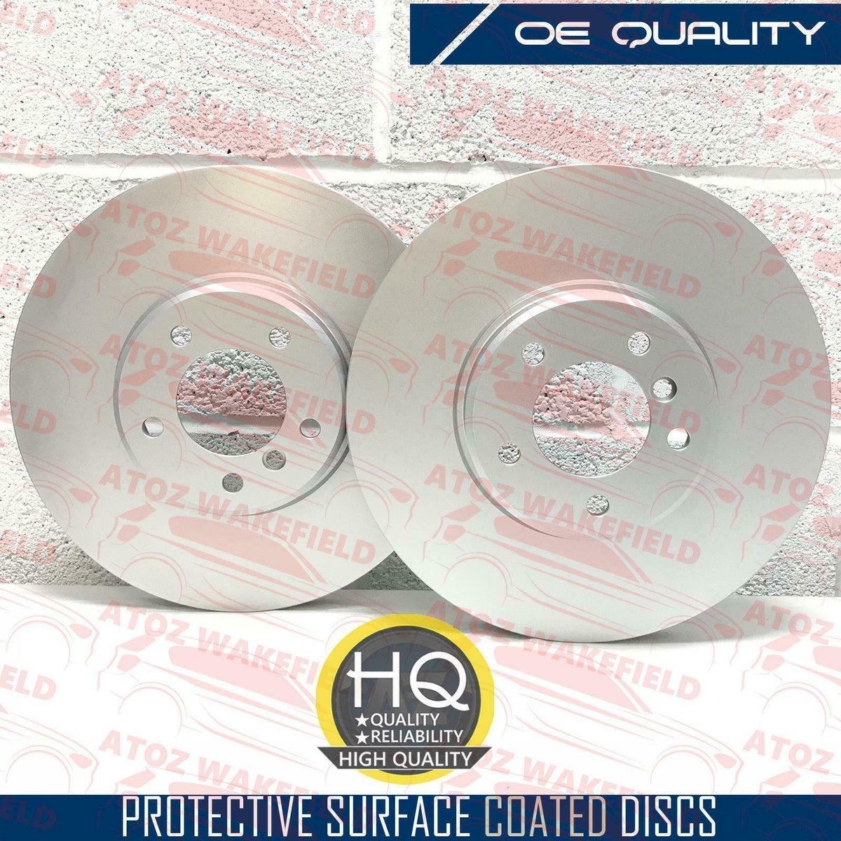 FOR BMW 5 SERIES E60 E61 535d 535 D FRONT COATED 348mm KINETIX BRAKE DISCS SET