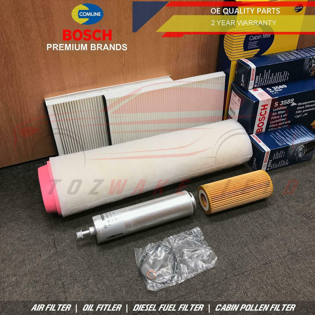 FOR BMW 5 SERIES E60 E61 525d 530d AIR OIL DIESEL FUEL POLLEN FILTER SERVICE KIT