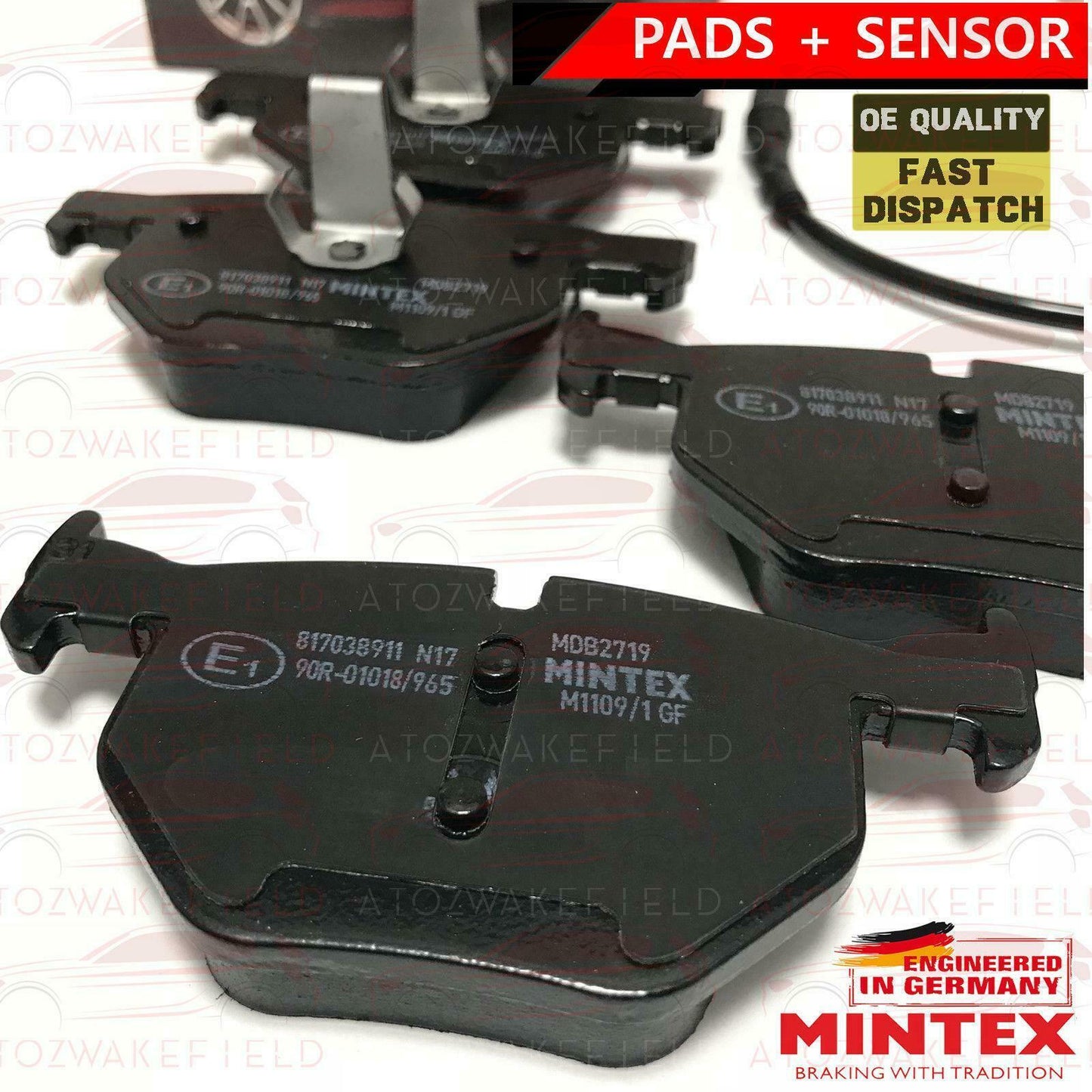 FOR BMW 5 SERIES E60 E61 530d 525d 535d REAR BRAKE PADS SET WEAR WIRE SENSOR