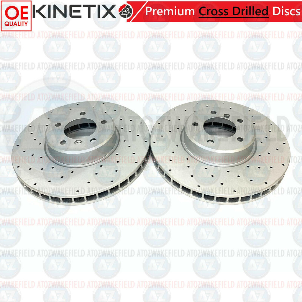 FOR BMW 5/6 SERIES E60 E61 535d 635d E63 E64 FRONT DRILLED BRAKE DISCS SET 348mm