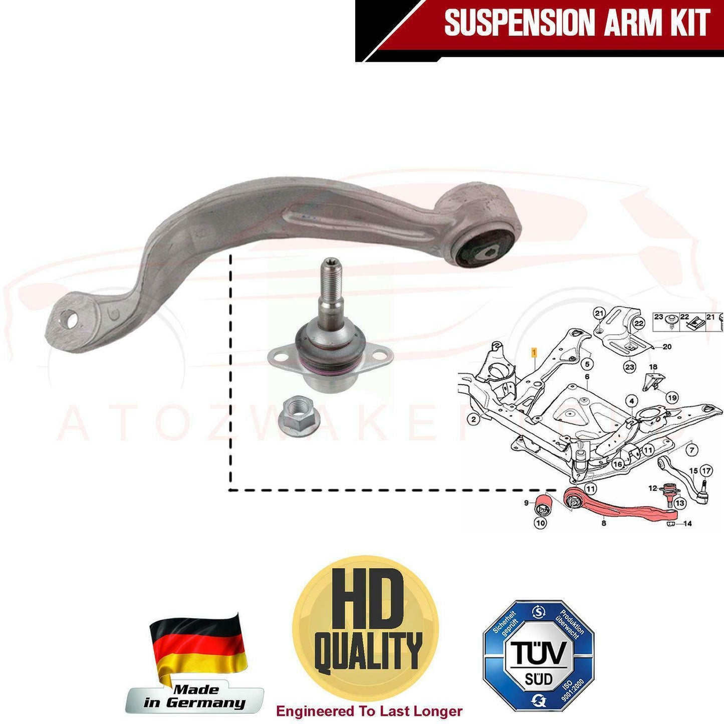 FOR BMW 5 SERIES E60 E61 xDRIVE FRONT LOWER SUSPENSION WISHBONE CONTROL ARMS KIT