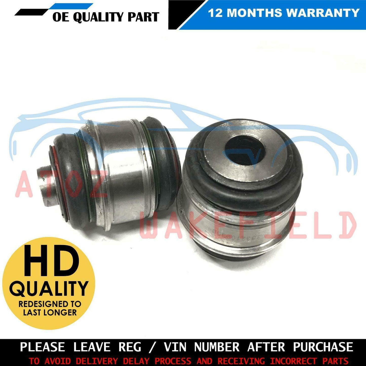 FOR BMW X5 E53 00-06 REAR HUB SUSPENSION ARM BALL JOINT ROSE BUSH BUSHES PAIR