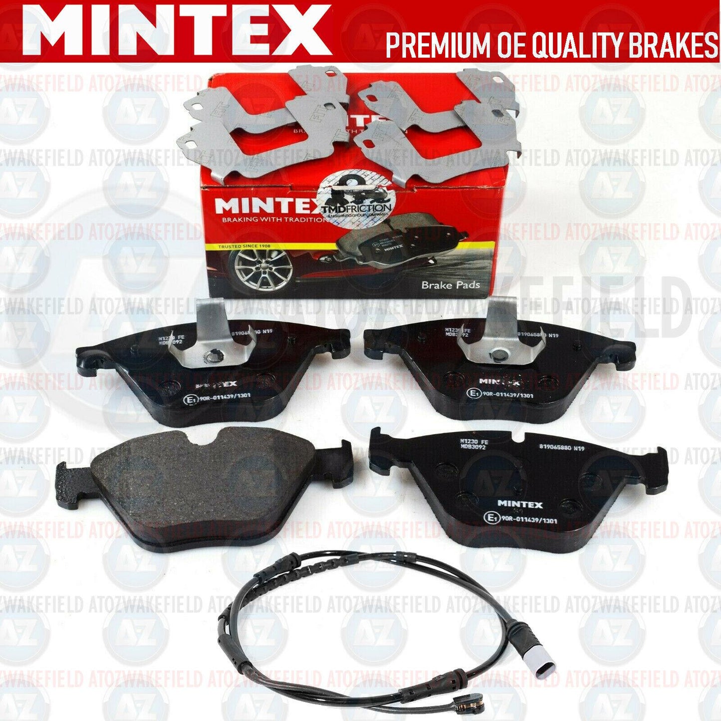 FOR BMW 5 SERIES F10 F11 525d 530d M SPORT FRONT MINTEX BRAKE PADS WIRE SENSOR