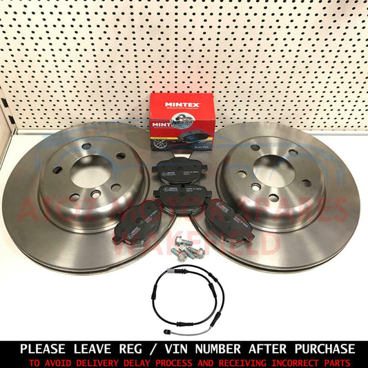 FOR BMW 5 SERIES F10 F11 525d REAR 330mm BRAKE DISCS MINTEX PADS SENSORS 2010-