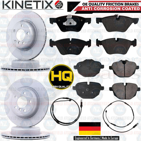 FOR BMW 5 SERIES 520d M SPORT F10 F11 FRONT REAR BRAKE DISCS PADS WIRES 330mm