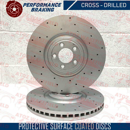 FOR BMW 5 SERIES F10 F11 FRONT REAR DRILLED BRAKE DISCS BREMBO PADS WIRE SENSORS