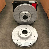 FOR BMW 5 SERIES F10 F11 M550d 550i FRONT DRILLED PERFORMANCE BRAKE DISCS PADS