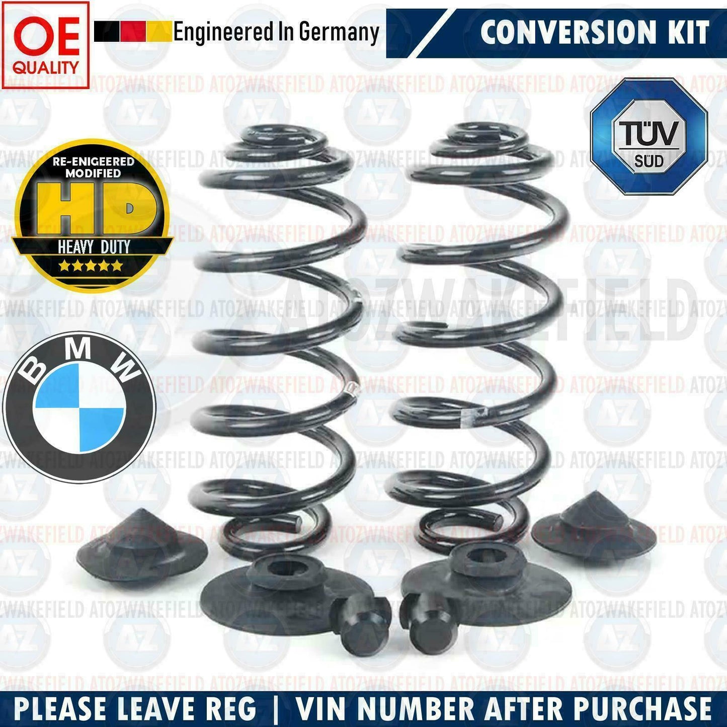 FOR BMW 5 SERIES TOURING E39 REAR AIR BAG SUSPENSION TO COIL SPRING CONVERSION