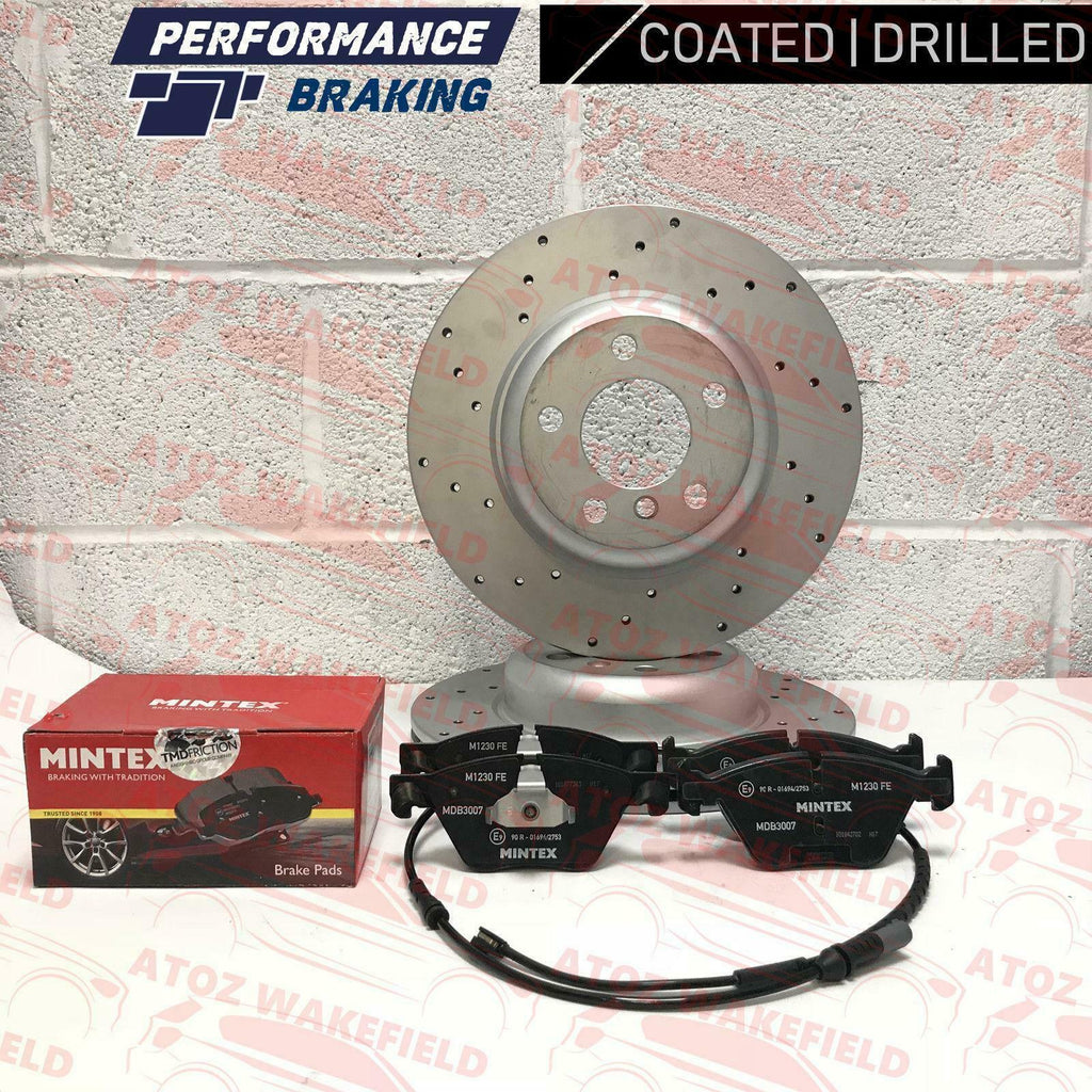 FOR BMW 518d 520d 525d 530d F10 F11 REAR DRILLED BRAKE DISCS MINTEX PADS WIRE