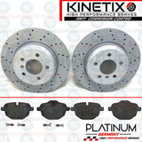 FOR BMW 518d 520d 525d M SPORT REAR DRILLED BRAKE DISCS PLATINUM PD PADS 330mm