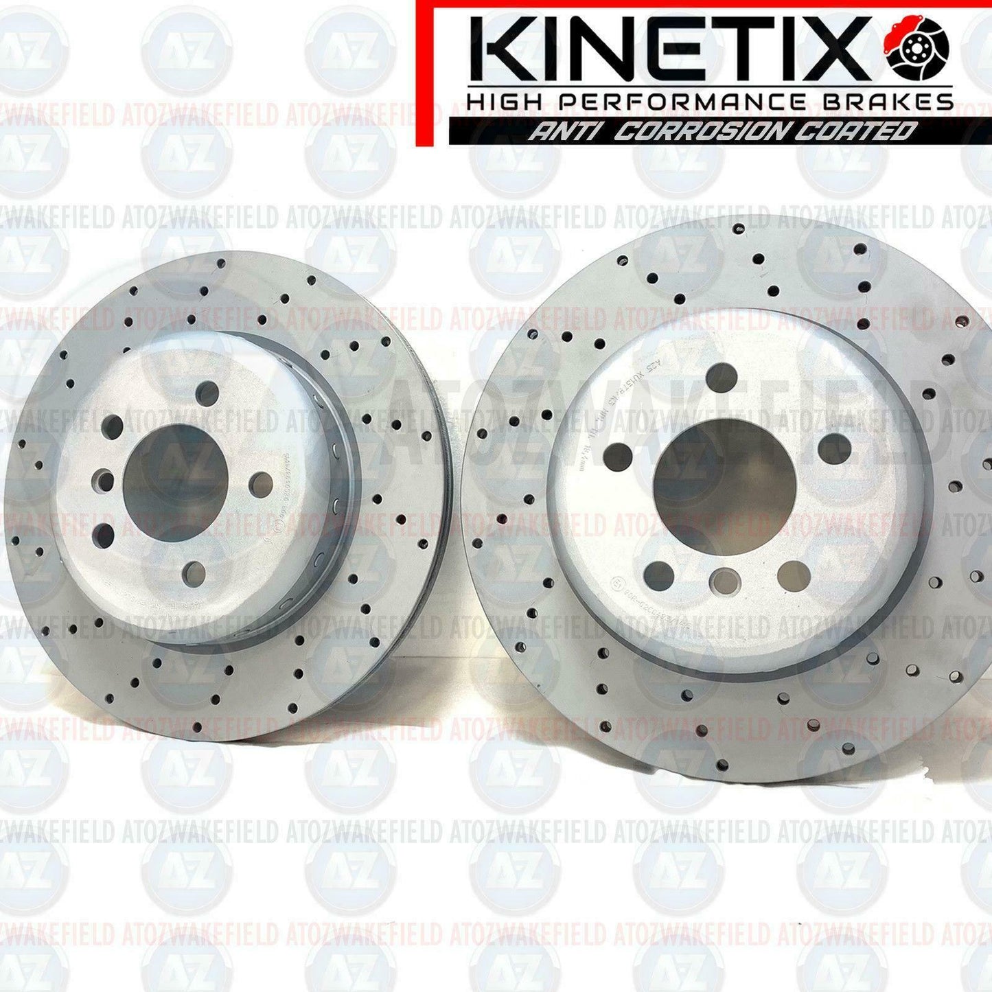 FOR BMW 518d 520d M SPORT F10 F11 REAR CROSS DRILLED BRAKE DISCS PAIR 330mm