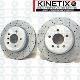 FOR BMW 5 SERIES M SPORT F10 F11 REAR CROSS DRILLED BRAKE DISCS PAIR 330mm