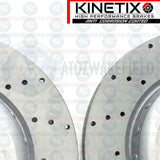 FOR BMW 5 SERIES M SPORT F10 F11 REAR CROSS DRILLED BRAKE DISCS PAIR 330mm