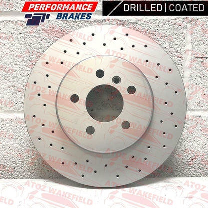 FOR BMW 520d 525d 530d M SPORT FRONT DRILLED BRAKE DISCS MINTEX PADS WIRE 348mm
