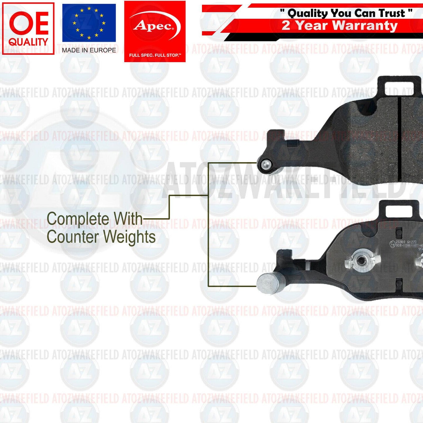 FOR BMW 520d G30 G31 FRONT PREMIUM OE QUALITY APEC BRAKE PADS SET BRAND NEW