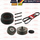 FOR BMW 525d 530d 535d E60 E61 DIESEL CRANKSHAFT PULLEY DRIVE BELT TENSIONER KIT