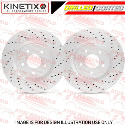 FOR BMW 525d M SPORT F10 F11 FRONT DRILLED COATED BRAKE DISCS PAIR 348mm NEW