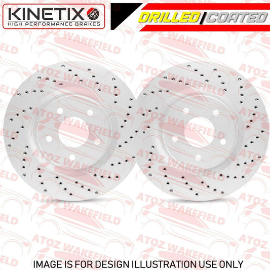 FOR BMW 525d M SPORT F10 F11 FRONT DRILLED COATED BRAKE DISCS PAIR 348mm NEW