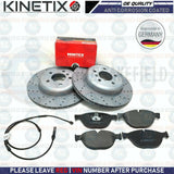 FOR BMW 535d M SPORT FRONT DRILLED BRAKE DISCS MINTEX PADS WIRE SENSOR 348mm