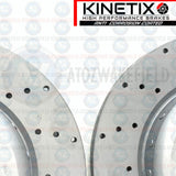 FOR BMW 730d 740d M SPORT FRONT DRILLED BRAKE DISCS MINTEX PADS WIRE SENSOR 348m