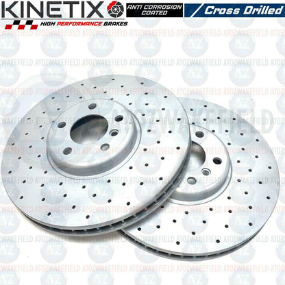 FOR BMW 550i 750i 760i F07 F01 F02 F03 F04 FRONT DRILLED BRAKE DISCS PADS WIRE
