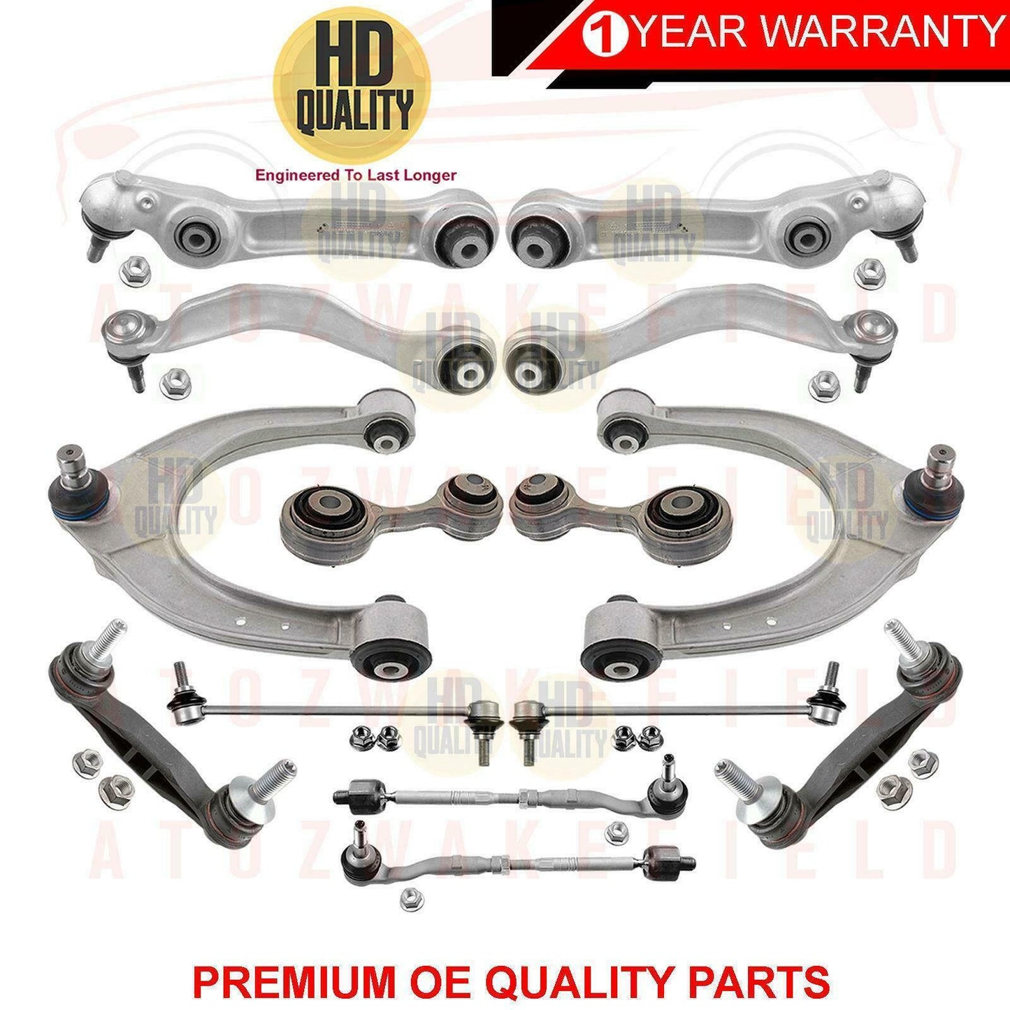 FOR BMW 530I 530D 535I 535D FRONT SUSPENSION WISHBONES ARMS LINKS ROD ENDS KIT