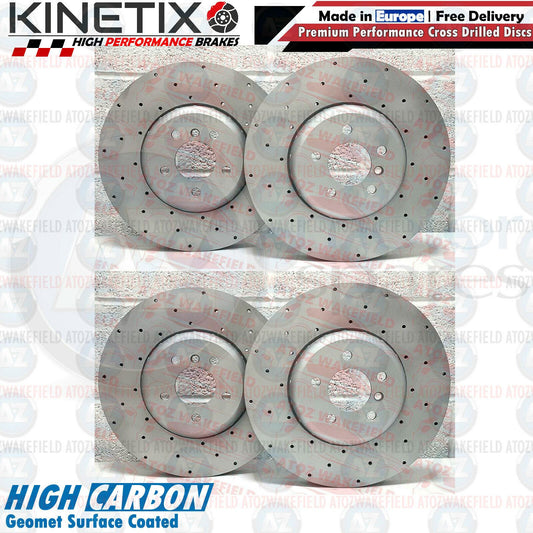 FOR BMW M550d 550i 650i 740i 750i FRONT REAR DRILLED BRAKE DISCS 374mm 345mm