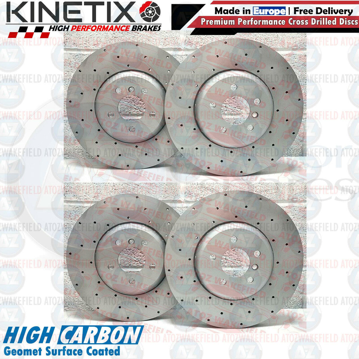 FOR BMW M550d 550i 650i 740i 750i FRONT REAR DRILLED BRAKE DISCS 374mm 345mm