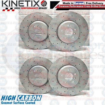 FOR BMW M550d 550i 650i 740i 750i FRONT REAR DRILLED BRAKE DISCS 374mm 345mm