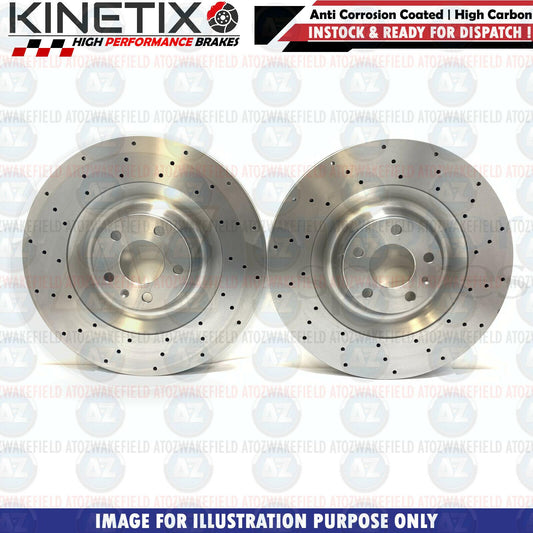 FOR BMW 550i GT Gran turismo F07 REAR CROSS DRILLED BRAKE DISCS PAIR 370mm