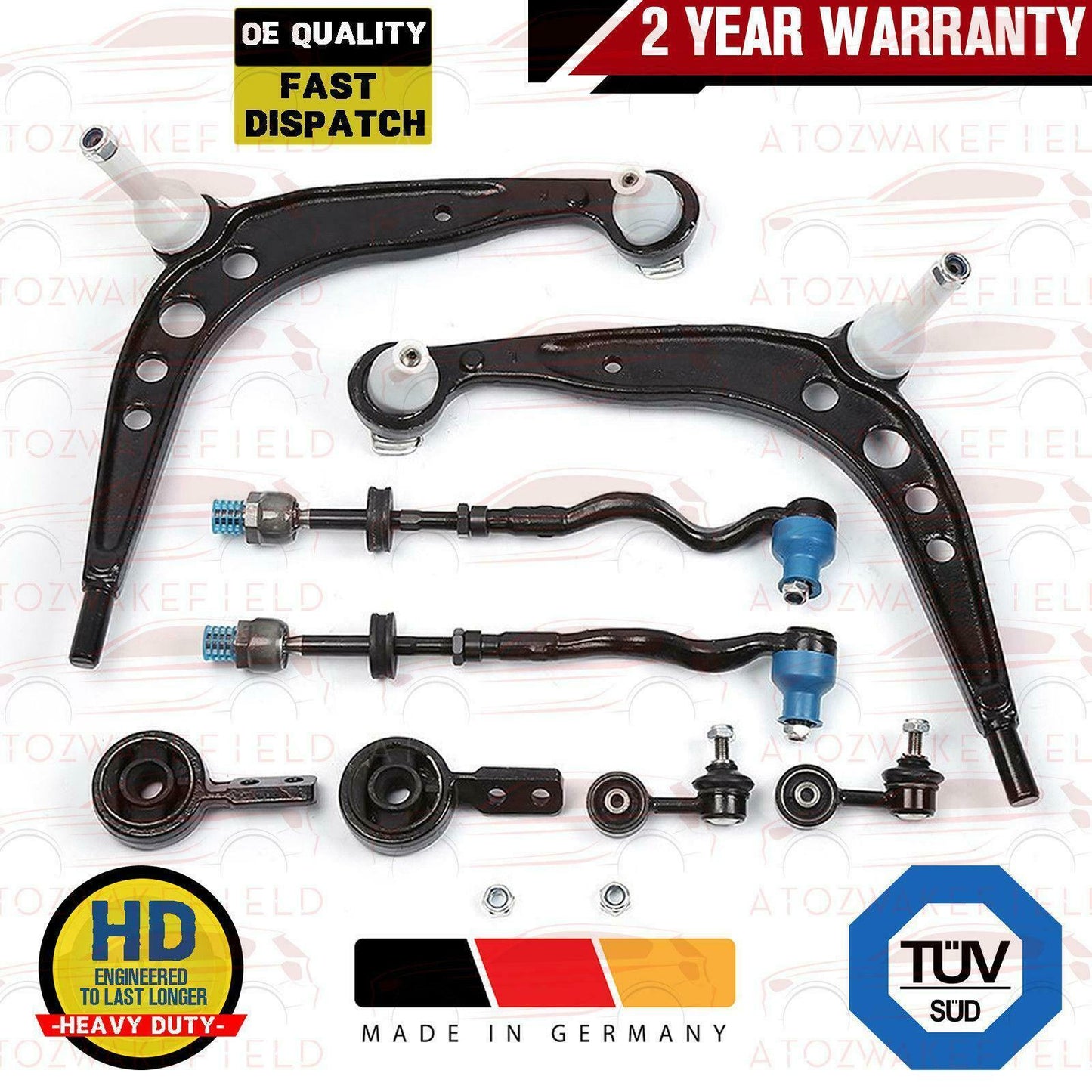 FOR BMW E36 FRONT LOWER WISHBONE ARMS BUSHES LINKS STEERING TRACK TIE ROD ENDS