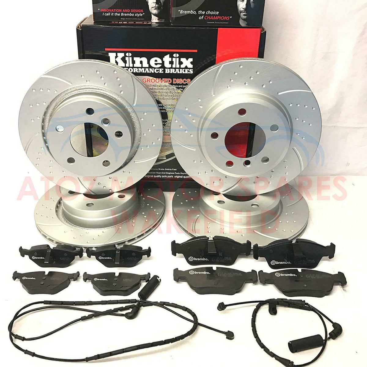 FOR BMW E46 320d 320 325 328 FRONT REAR DIMPLED GROOVED BRAKE DISCS BREMBO PADS