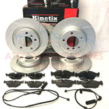 FOR BMW E46 320d 320 325 328 FRONT REAR DIMPLED GROOVED BRAKE DISCS BREMBO PADS