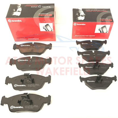FOR BMW E46 320d 320 325 328 FRONT REAR DIMPLED GROOVED BRAKE DISCS BREMBO PADS