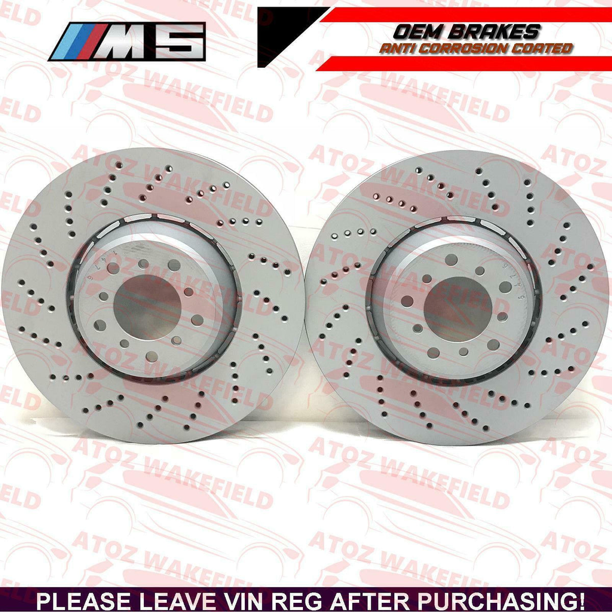 FOR BMW E60 E61 M5 E63 E64 M6 FRONT LEFT RIGHT DRILLED PERFORMANCE BRAKE DISCS