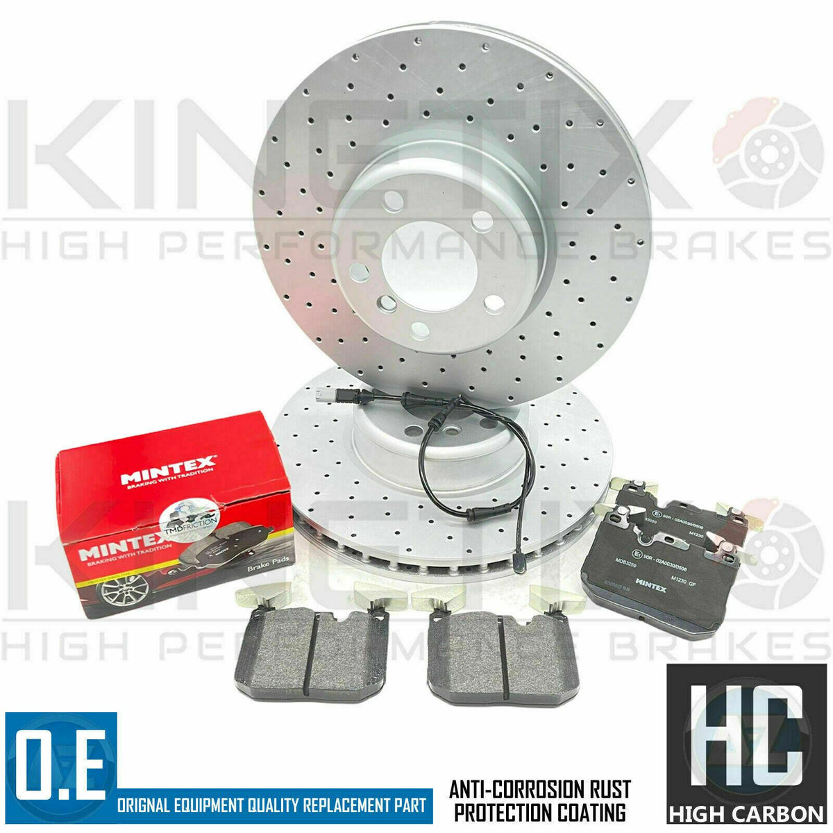 FOR BMW M140i F21 FRONT REAR DRILLED BRAKE DISCS MINTEX PADS SENSORS 340mm 345mm