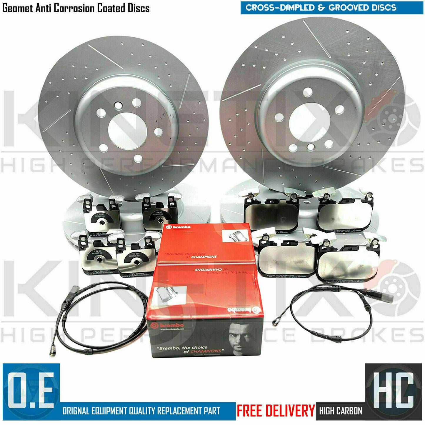 FOR BMW 228i M SPORT FRONT REAR BRAKE DISCS BREMBO PADS SENSORS 340mm 345mm