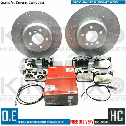 FOR BMW 118i M SPORT FRONT REAR BRAKE DISCS BREMBO PADS SENSORS 340mm 345mm