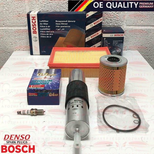 FOR BMW M3 3.2 E46 BOSCH AIR OIL FUEL FILTER DENSO TOUGH SPARK PLUGS SERVICE KIT