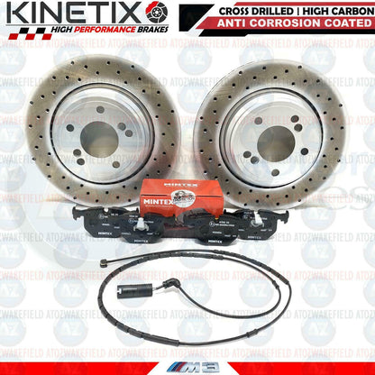 FOR BMW Z4 M E85 E86 Z4M 2006-2008 DRILLED REAR BRAKE DISCS BRAKE PARKING HAND BRAKE SHOES SET 328mm
