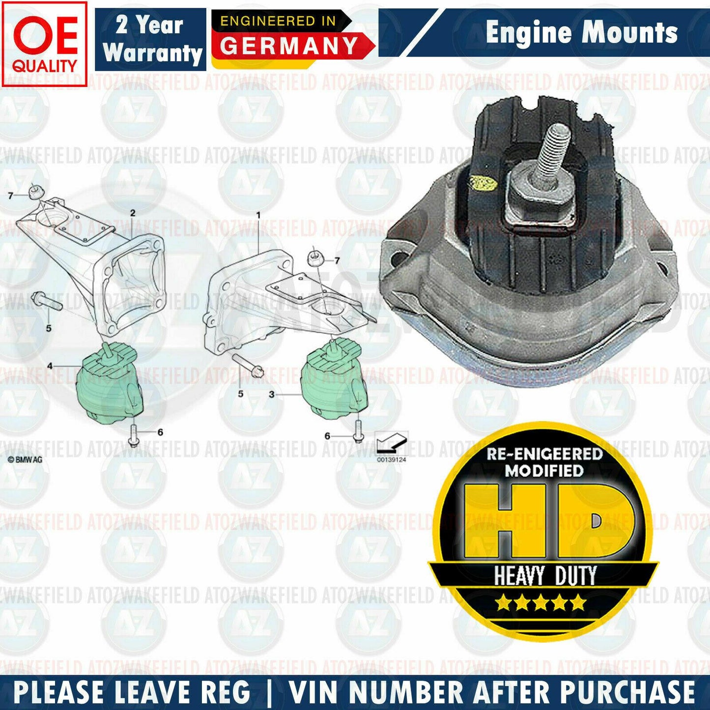 FOR BMW M5 M6 E60 E61 E63 E64 V10 GEARBOX ENGINE MOUNTINGS MOUNTS SET 2004-2010