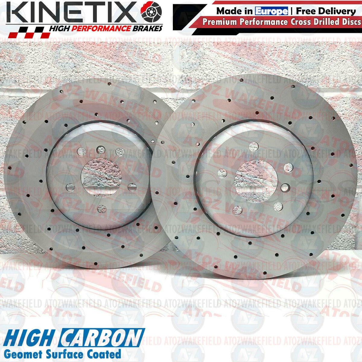 FOR BMW M550d 550i 650i 740i 750i FRONT REAR CROSS DRILLED BRAKE DISCS 374m 345m