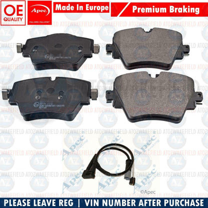 FOR BMW X1 F48 F39 X2 18d 20d 20d 25d FRONT PREMIUM APEC BRAKE PADS WIRE SENSOR