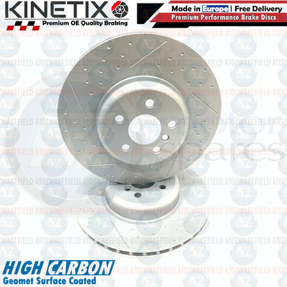 FOR BMW 523d G30 G31 M SPORT DIMPLED GROOVE FRONT REAR BRAKE DISCS 348mm 345mm