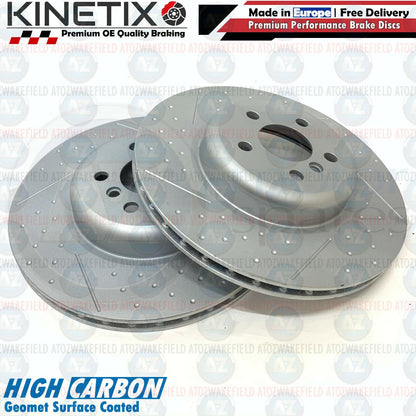 FOR BMW M760i G11 G12 M SPORT M PERFORMANCE DIMPLED GROOVED FRONT REAR BRAKE DISCS 374mm 345mm
